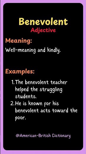 Benevolent Meaning & Definition | Oxford Dictionary