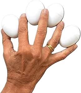 MilesMagic Magician's Set of 4 Multiplying Eggs Gimmick | Close-Up Classical Transformation Hen Egg Production for Close Up Street or Stage Magic Tricks, White