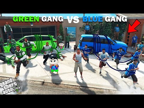 Shinchan Green Gang VS Franklin Blue Gang Ultimate Strongest Challenge In GTA 5!