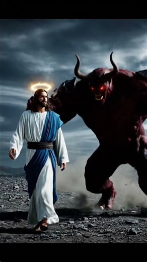 JESUS vs DEVIL 😈 Demon Rush Attack BLOCKED | Holy Halo Shield Knockback #shorts #jesus