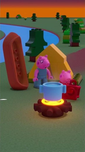 WINDY Camping! 🍃🏕️ #PeppaPig #Shorts #summer #LEGODUPLO