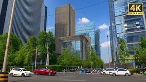 Walking Through Nanjing Commercial Area – China 4K