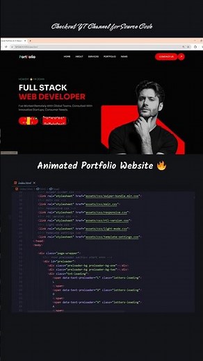 Insane Animated Portfolio Website 🤯 using HTML CSS JS