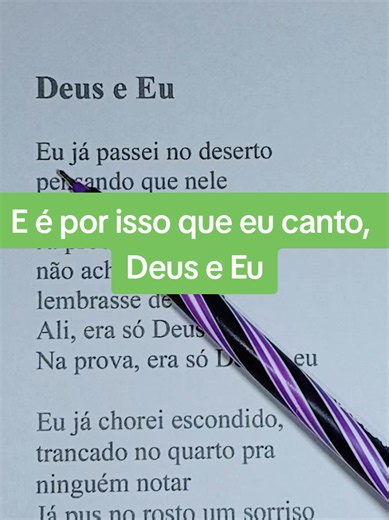 E é por isso que eu canto, Deus e Eu