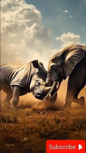 Epic Elephant vs Rhino Fight in the Wild | YouTube Shorts