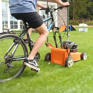 Attaching a Bike To a Lawn Mower! Thanks for watching! Please be aware that this video is for entertainment purposes only and techniques shown should not be attempted at home! | Science, Tech and Universe
