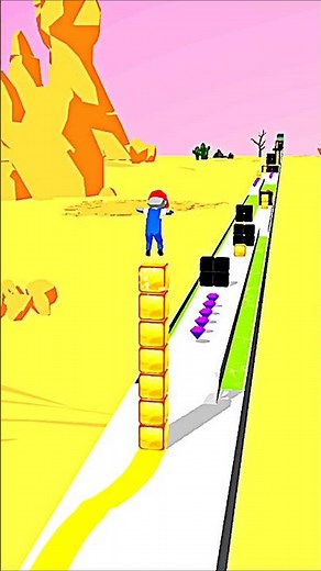 Cube Stack Surfer Skates Run #5 #shorts #viral #games