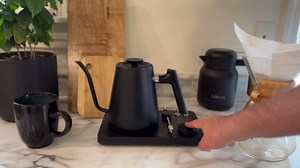Lafeeca DJ Electric Gooseneck Kettle - Pour Over Coffee & Tea - Turntable Design - Water Boiler - Quick Heating & Temperature Control - Black