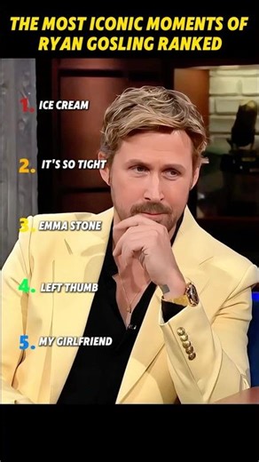 THE MOST ICONIC MOMENTS OF RYAN GOSLING RANKED#ryangosling #funny