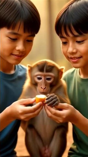 two brothers and monkey !! #Christmas #ytshort #sad