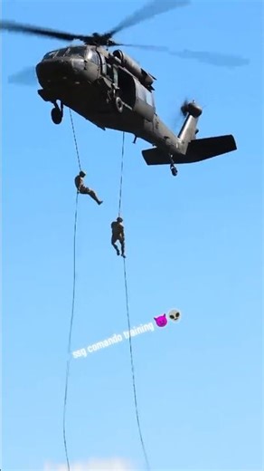 SSG Commandos Rappelling From Helicopter 🚁 #army #training #shorts