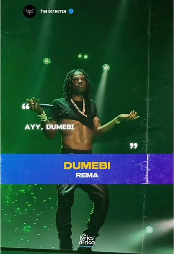 Rema - Dumebi: Live Performance Lyrics