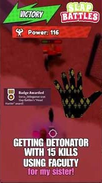 Getting Detonator with 15 kills Using faculty🔥 #roblox #slapbattles #slapbattlesroblox #shorts #fyp