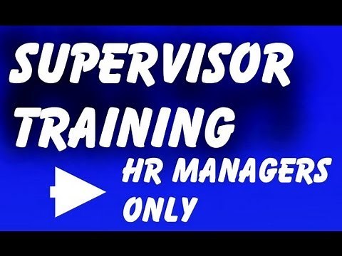 Supervisor Training DVD (or PowerPoint, Videos, or Web Course)