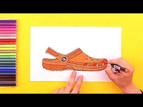 How to draw Crocs clogs / sandals