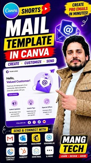 Create Professional Email Templates in Canva 📧🔥 #shorts