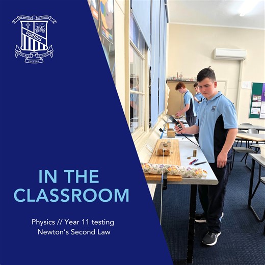 PHYSICS // Year 11 students testing Newton’s Second Law. #redbendcc #redbendcatholiccollege #redbendscience #inspiringmindsheartsandspirits | Red Bend Catholic College