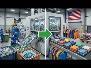 Plastic Bottles → Clothes | Recycled Polyester (rPET) Fabric Factory Tour (full process) ✅