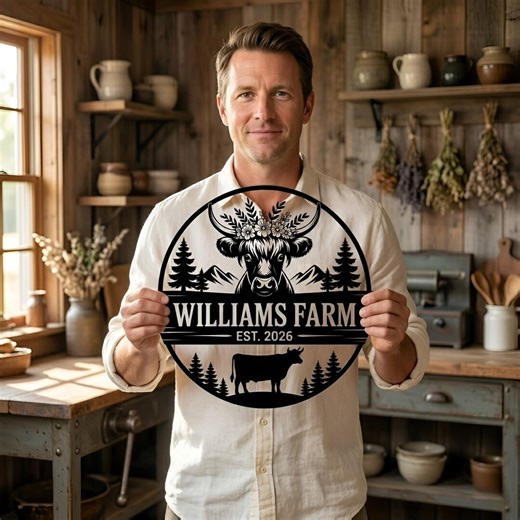 Personalized Cow Farm Entrance Metal Sign, Custom Family Farm Name Sign, Rustic Ranch Gate Decor, Outdoor Hanging Sign - Etsy UK
