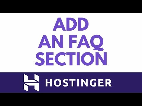 Create A Professional FAQ Section In Hostinger Website Builder