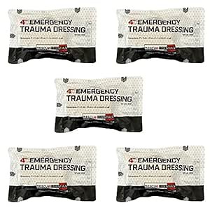 Amazon.com : Rescue Essentials 4" Emergency Trauma Dressing - 5 Pack : Health & Household