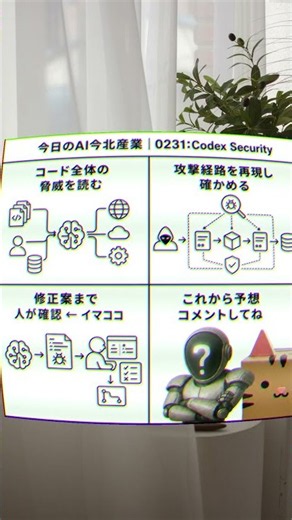 Codex Security【今日のAI今北産業｜0231:Codex Security】 #ai #ビジネス #今北産業