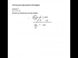 Solving a two-step equation with integers