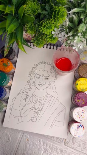 Divine Maa Durga Painting 🌸| Satisfying Spill Art❣️#shorts #ytshorts