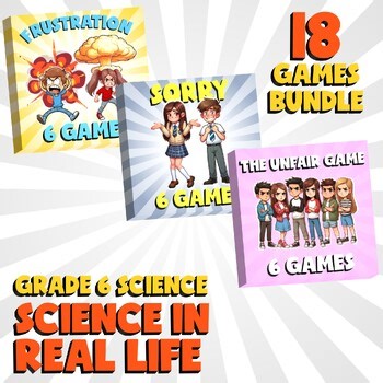 18 No Prep Science Games Bundle D - Science in Real Life - Grade 6 Review
