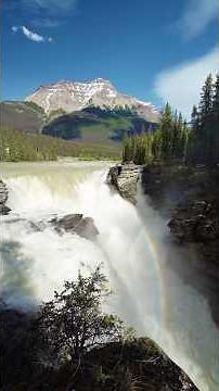POV: Nature Gives You a Rainbow at Athabasca Falls 🤯🌈