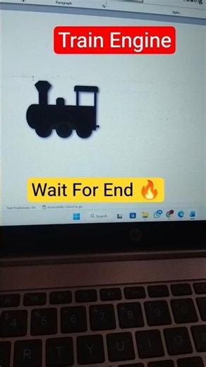One Click Train Engine 🚂🚒 Create In ms word| #shorts #trending #viral #youtubeshorts #train