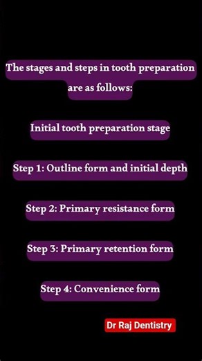 STAGES AND STEPS IN TOOTH PREPARATION#dental #dentist