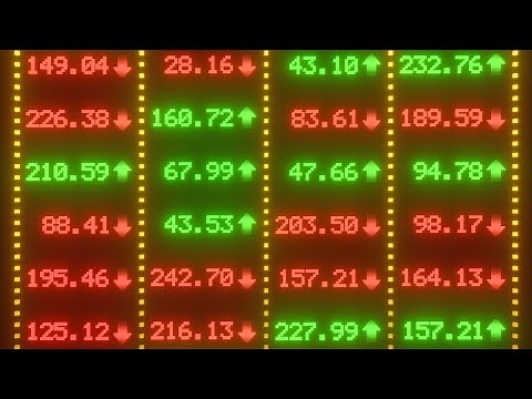 Red and Green Stock Market Tickers Finance Screen Data Numbers Moving 4K Video Effects HD Background