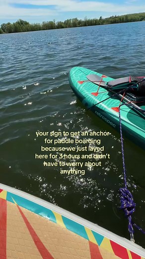 the best life hack #paddleboarding #fyp #anchor #lakeday #repost | inflatable paddle board