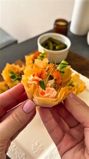 🧺 Phyllo Dough Appetizer Cups #tovamusicofficial #recipe #helpmemakethismakesense