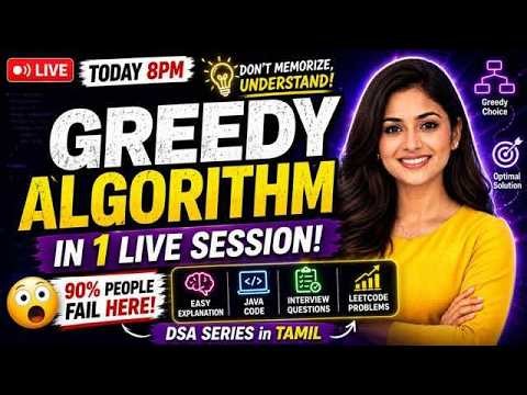 Greedy Algorithm Problems in Java 🔥 | Crack Coding Interviews with Easy Tricks | DSA Tamil LIVE #2