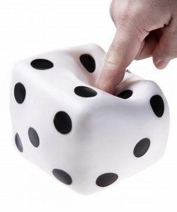 Giant Dice Stress Ball: A giant squeezable stress toy disguised as dice.