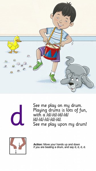 See Me Play On My Drum - Jolly Phonics Song – Learn Letter Sound /d/ for Kids