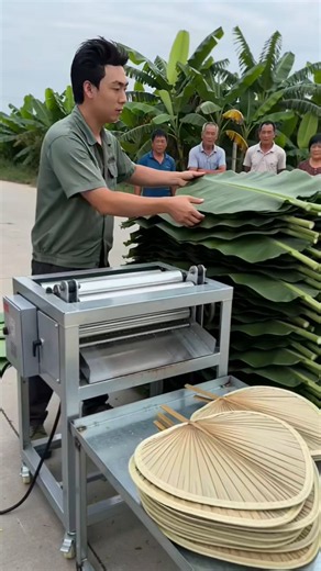 Innovative Banana Leaf Fan Making Machine in Action #shorts #viral #trending #explore