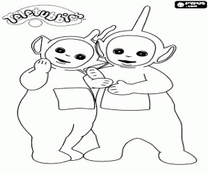 The embrace of Dipsy and Laa-Laa coloring page printable game