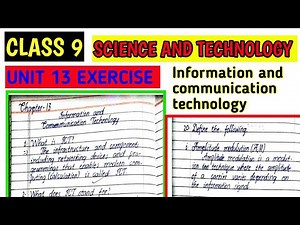 Class 9 science lesson 13 information and communication technology exercise in English medium