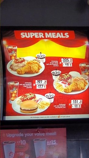 jollibee chickenjoy, super meals menu with latest price