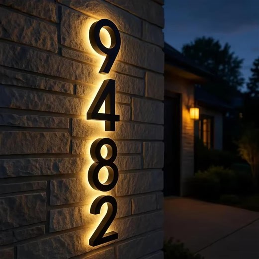 LED House Numbers Custom - Personalized Led Address Sign Outdoor Waterproof Metal Modern House Number for Housewarming Gifts - Etsy