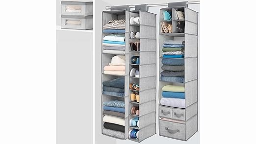 Soft Fabric Stackable Closet Storage Organizer Box with Lid