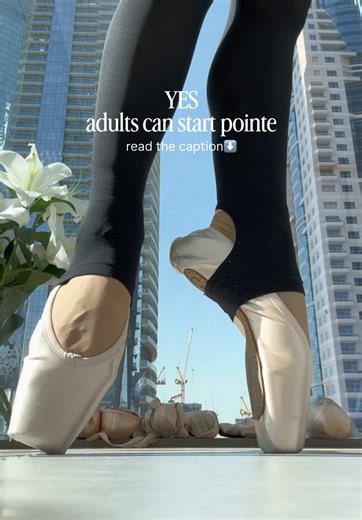 A lot of adult dancers think pointe is impossible if you didn’t start as a child. But the truth is: pointe isn’t just about what you were born with. Yes, flexibility helps, but strength, stability and consistency matter just as much. Your feet can get stronger. Your ankles can get more stable. Your technique can improve. And that can happen at any age. It takes time and patience, but progress is absolutely possible. If pointe is your goal, don’t rush it. Build the foundation, stay consistent, an