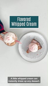 Give your holiday desserts and rich hot cocoa the perfect topping with flavored whipped cream. Check out our basic whipped cream recipe here, then have fun flavoring it up: https://bit.ly/3edMc1D What flavor are you going to choose? | Pampered Chef