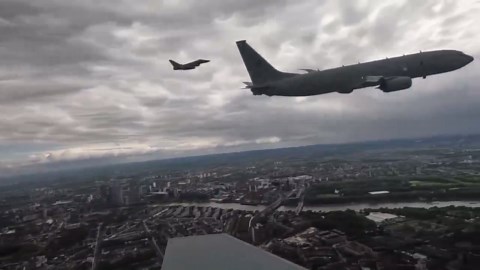 RAF Typhoons and Red Arrows fly over London for VE Day 80th anniversary
