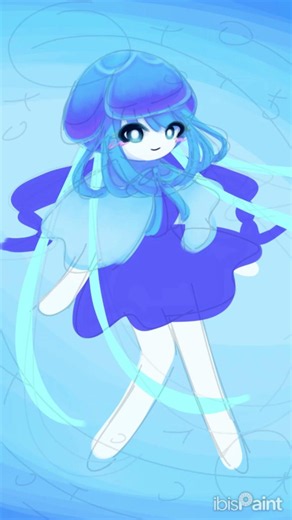 氷のクラゲの子を描いてみました。#くらげ #イラスト #オリジナル