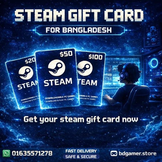 Steam gift card Bangladesh | Bd Gamer Store