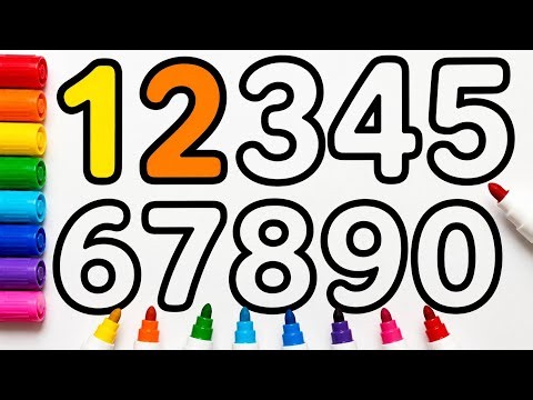 (Numbers ) Learn Numbers with BIG Marker Pen Coloring Pages For Kids & Toddlers|🌈Coco Kids Drawings